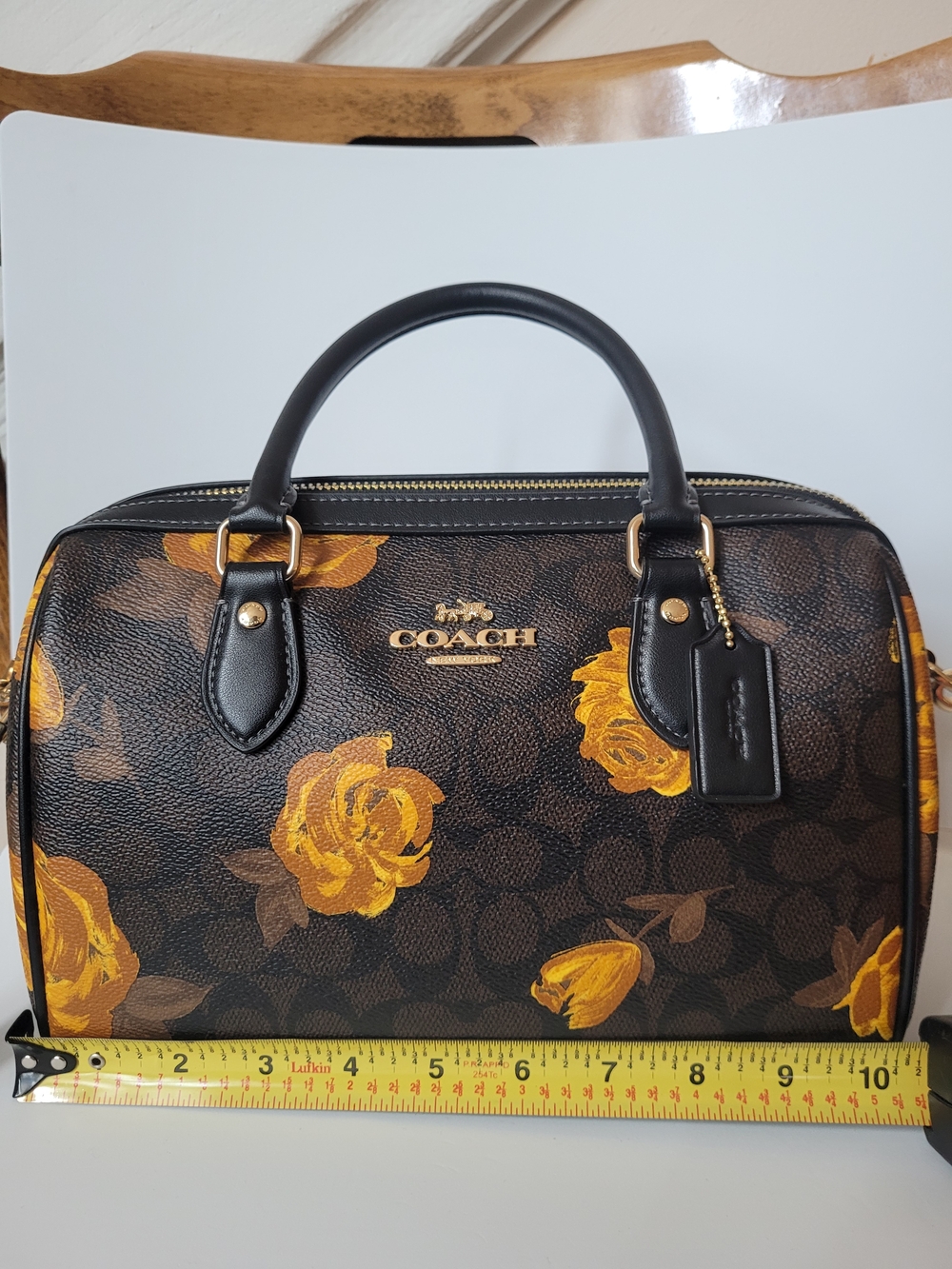Coach Rowan Satchel Bag in Signature Canvas with Floral Print - Picture 8 of 16
